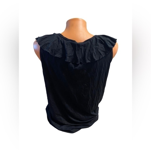 New Kenneth Cole New York Women’s Black Sleeveless Tank Ruffle Size Medium NWT - Picture 2 of 14